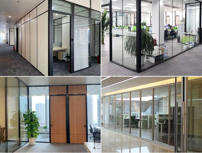 Black Aluminium Glass Office Partition Profile For Bahrain